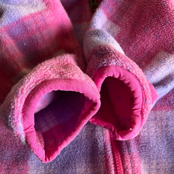 Columbia pink plaid fleece bunting 3-6m - Picture 6 of 11